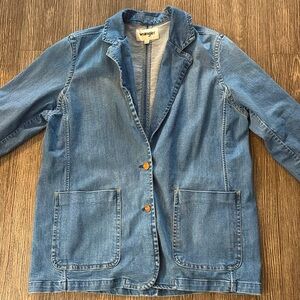 Wrangler Ladies Denim Blazer in Baby Blue